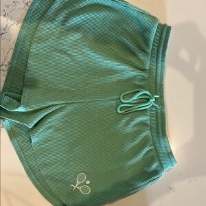 Garage Green Athletic Shorts with Elastic Waistband